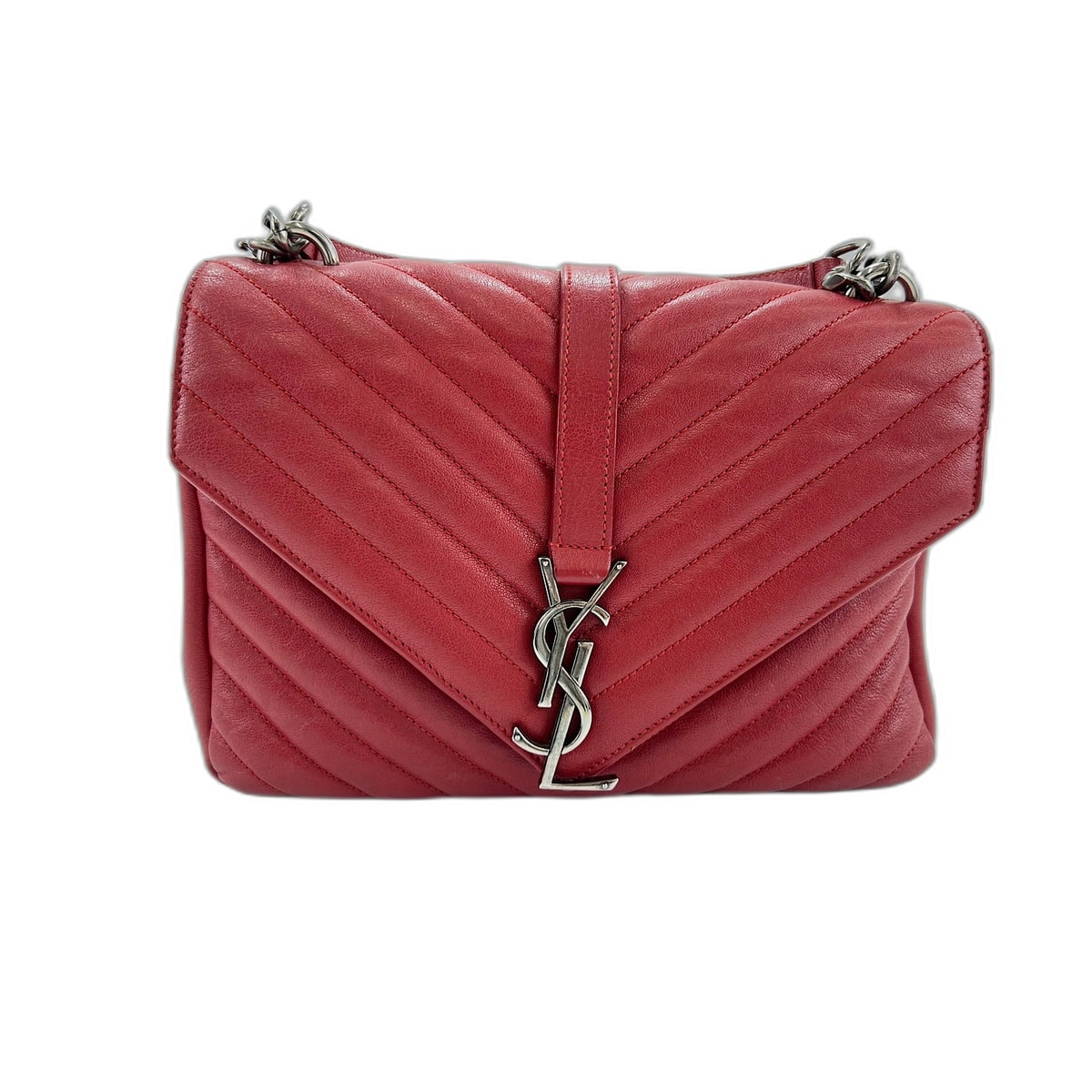 イヴ・サンローラン YSL カレッジ ショルダーバッグ レザー【中古】