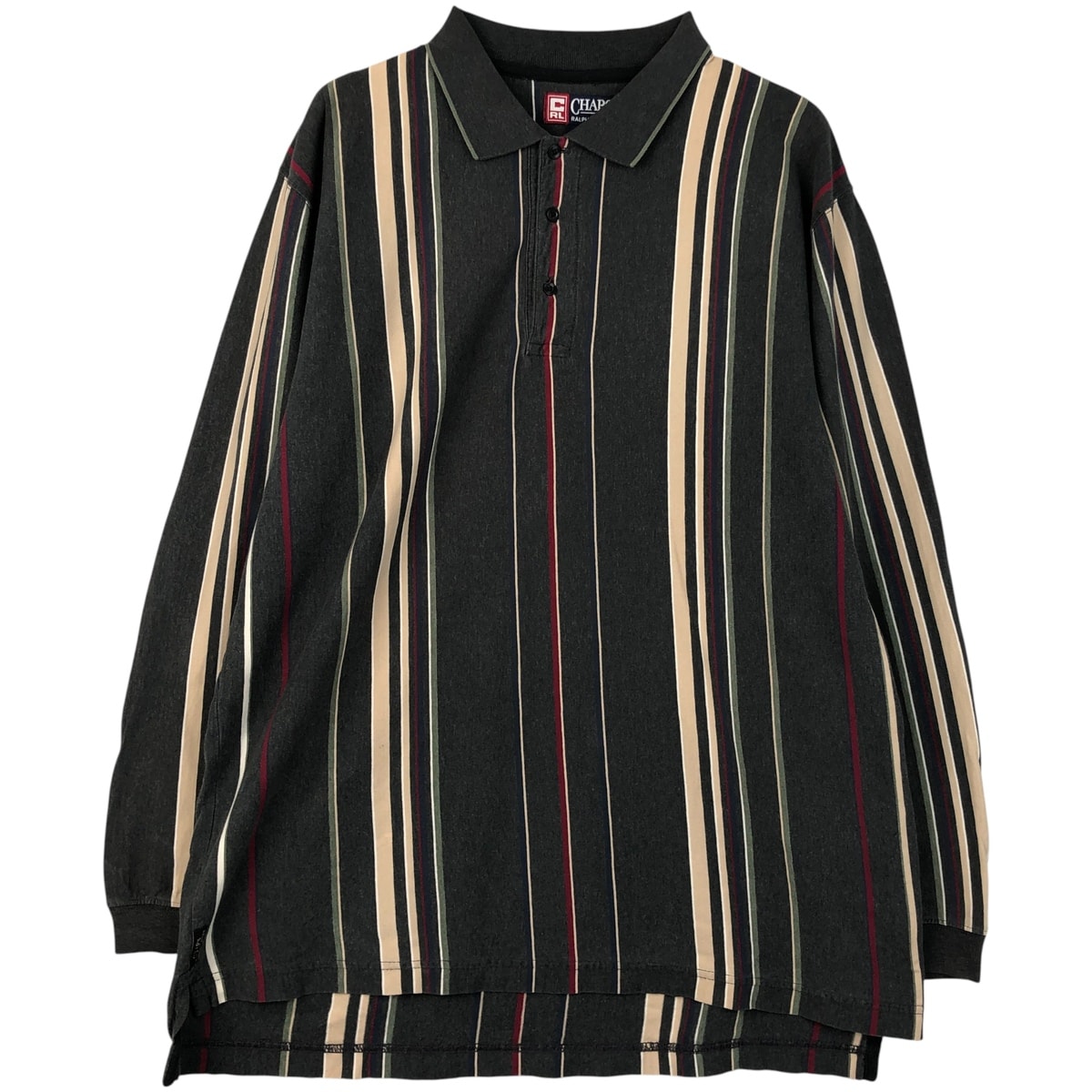 古着 ラルフローレン Ralph Lauren CHAPS チャップス 長袖 ストライプ ポロシャツ メンズL相当/eaa607831