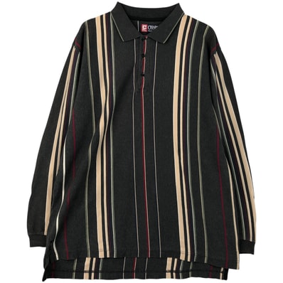古着 ラルフローレン Ralph Lauren CHAPS チャップス 長袖 ストライプ ポロシャツ メンズL相当/eaa607831