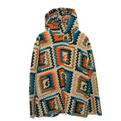 ENGINEERED GARMENTS LONG SLEEVE HOODY CROCHET KNIT Multi