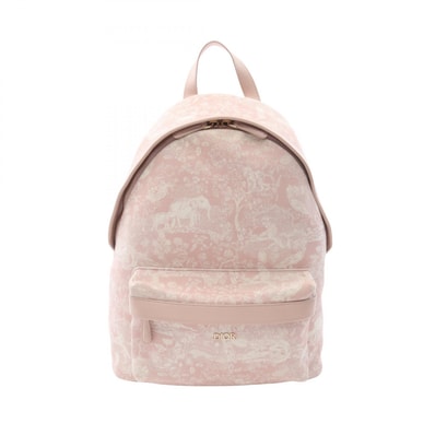 ディオール Dior リュックサック バックパック バッグ キャンバス レザー レディース ピンク系 【中古】