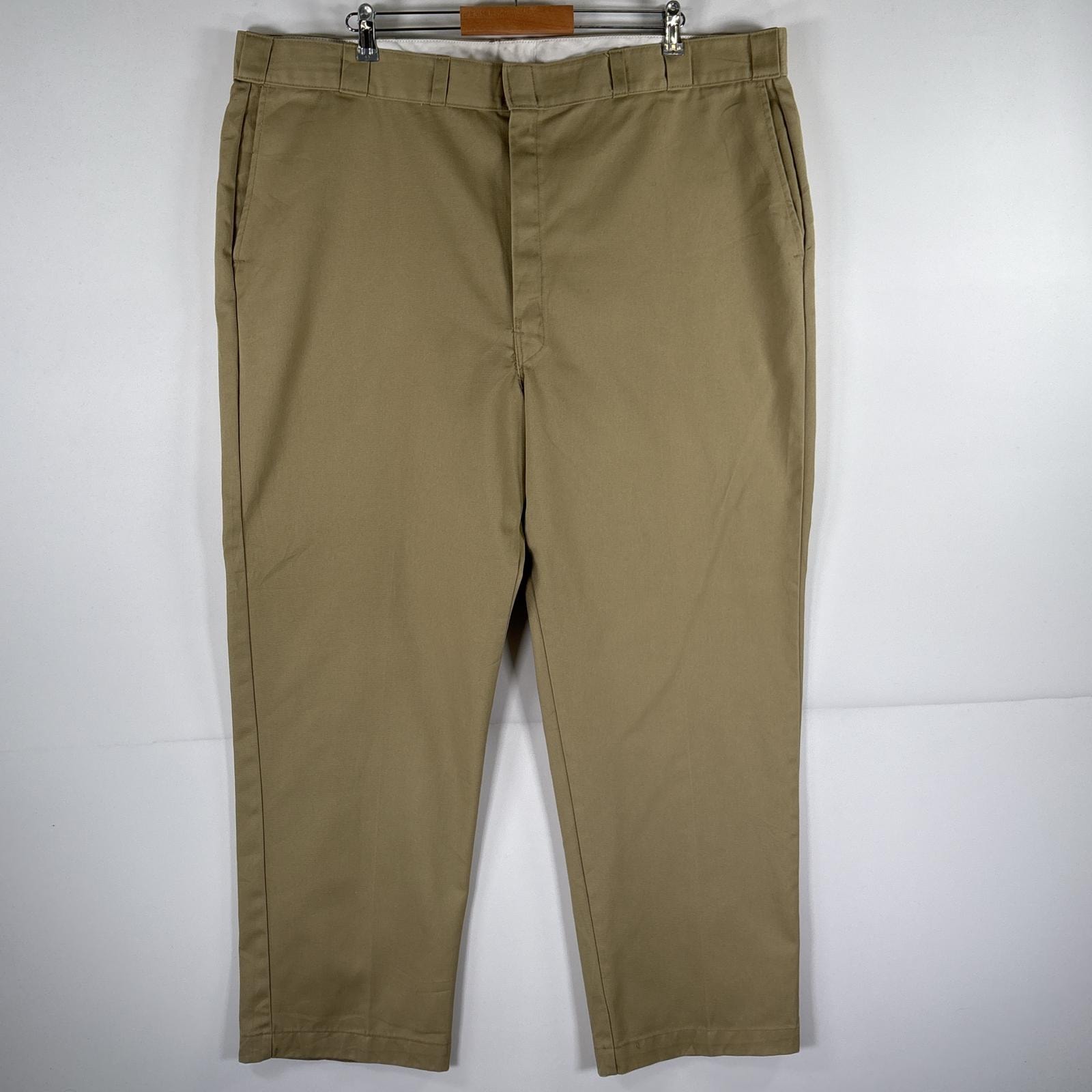 古着 90's/90年代 ディッキーズ Dickies USA製 ワークパンツ チノパン テーパード 大きいサイズ w46 L32  ベージュ メンズ