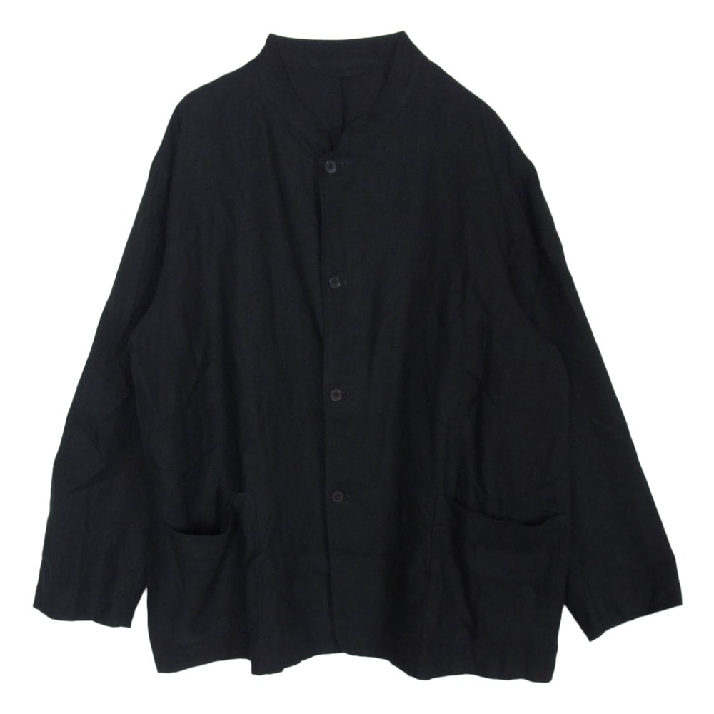 COMOLI コモリ 25SS B01-01009 カナパ スタンドカラー 長袖 シャツ ジャケット ブラック系 2【中古】