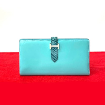 HERMES エルメス ベアン スフレ リザード タデラクト 長財布 ブルー
29271