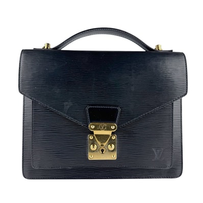 ルイ ヴィトン LOUIS VUITTON ハンドバッグ ショルダーバッグ エピ モンソー エピレザー ブラック ゴールド メンズ M52122【中古】 z8189