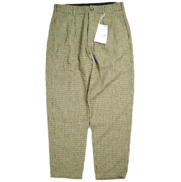 新品 Engineered Garments エンジニアードガーメンツ アメリカ製 CARLYLE PANT – GUNCLUB CHECK カーライルパンツ ガンクラブチェック S Tan/Green 1プリーツ テーパード ボトムス g25284