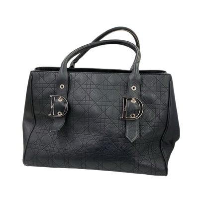 186005 Christian Dior クリスチャンディオール トートバッグ カナージュ ブラック レディース