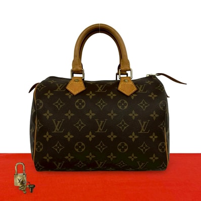 LOUIS VUITTON ルイヴィトン スピーディ 25 モノグラム PVC レザー ハンドバッグ ブラウン
56879