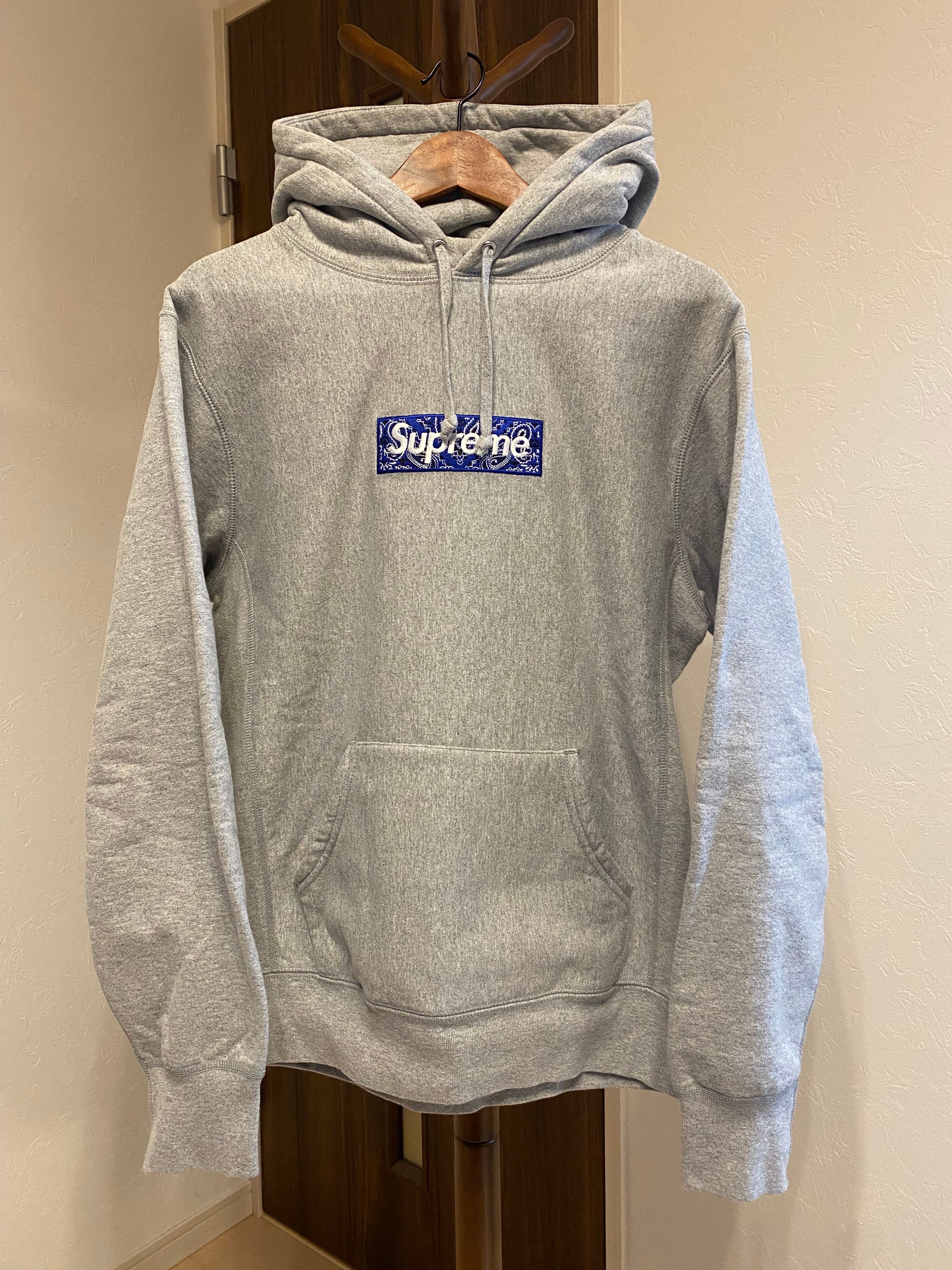 Supreme Bandana Box Logo Hooded Sweatshirt "Grey"
