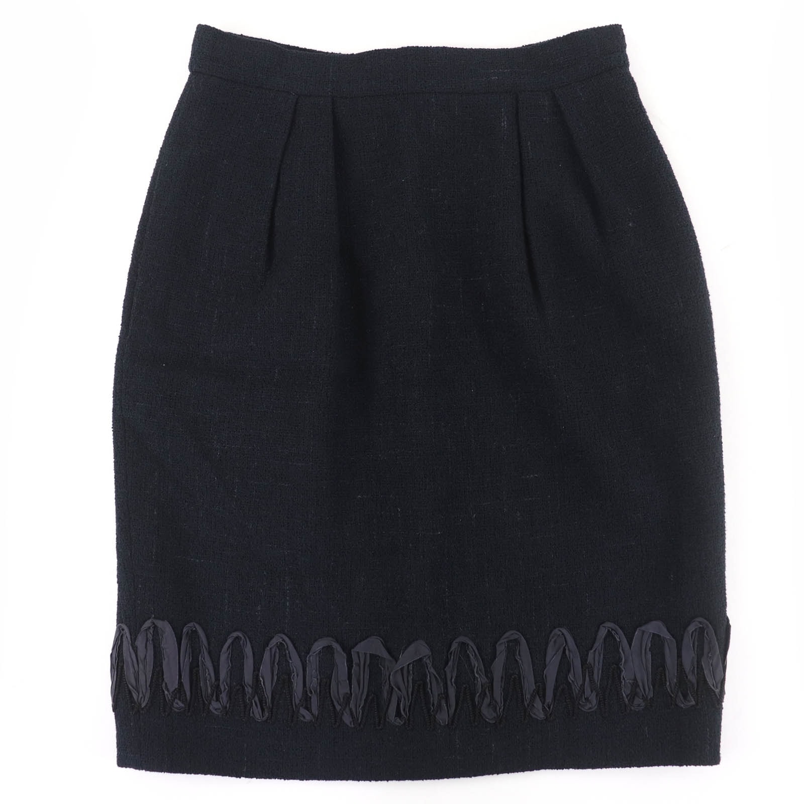 美品 シャネル タイトスカート ブラック レディース 40 09P P34946