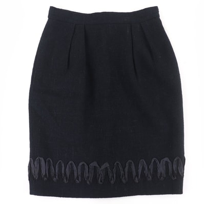 美品 シャネル タイトスカート ブラック レディース 40 09P P34946