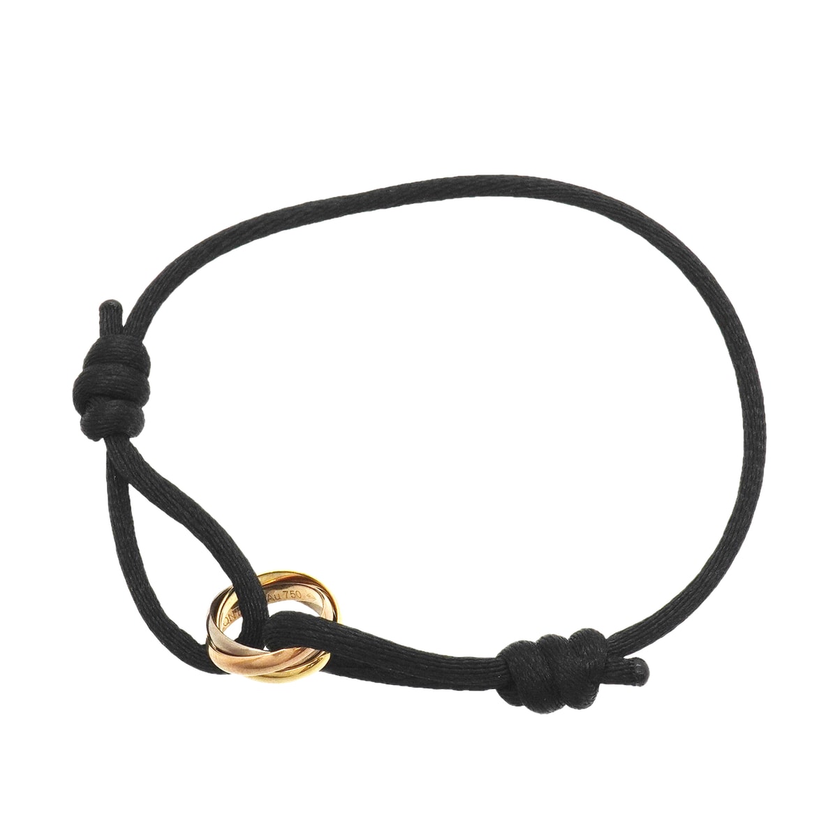 【6jkb0312】カルティエ ブレスレット トリニティ コード K18YG イエローゴールド K18WG ホワイトゴールド K18PG ピンクゴールド ブラック【中古】レディース