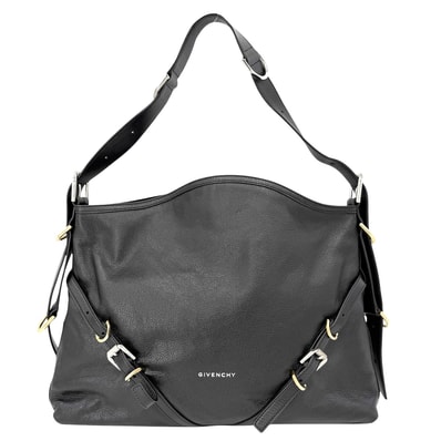 GIVENCHY ジバンシィ ショルダーバッグ ヴォワイユ― ミディアム ハンドバッグ 2WAY 肩掛け 斜め掛け ジバンシー レザー ブラック 黒 ゴールド×シルバー金具 レディース【中古品】