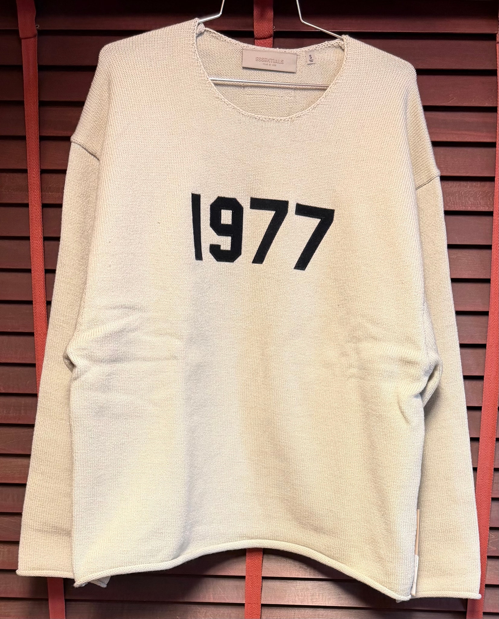 FEAR OF GOD ESSENTIALS 1977 RAW EDGE SWEATER "Wheat"
