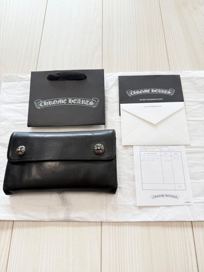 付属品完備/値下げ交渉可能 / 正規品!CHROME HEARTS クロムハーツ ウェーブ WAVE ウォレット 財布