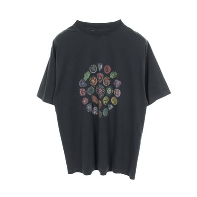 バレンシアガ BALENCIAGA 25SS スパイラルクレスト ミディアムフィット ヴィンテージ加工 半袖Tシャツ 衣料品 トップス コットン メンズ ブラック系 / マルチカラー 764235 【中古】