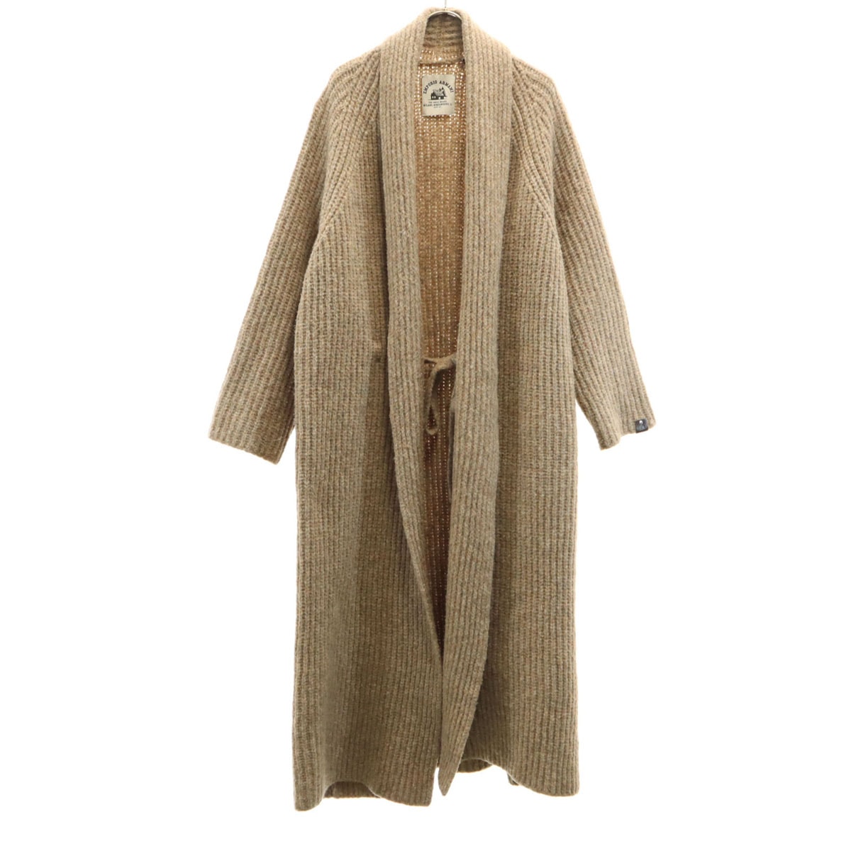 Emporio Armani エンポリオアルマーニ 長袖 ガウン ニットカーディガン 40 ベージュブラウン ロング丈