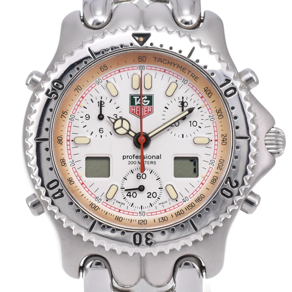 タグホイヤー TAG HEUER CG1111-0 S/el クロノグラフ ホワイト クォーツ メンズ 良品 腕時計 B#149480