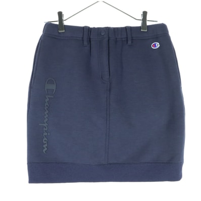 Champion チャンピオン ワンポイント刺繍 ミニ丈 台形 スカート L ネイビー スウェット