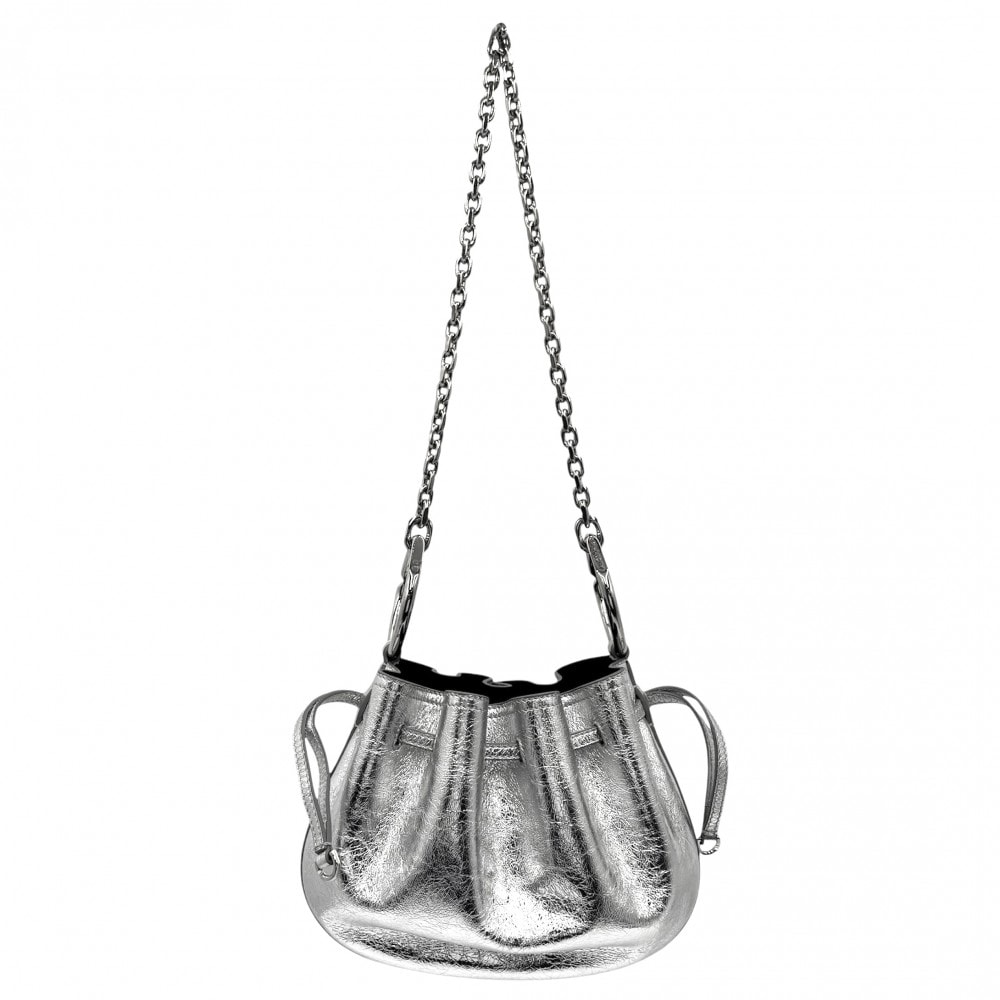 Givenchy ジバンシー ショルダーバッグ パンプキンミニ ハンドバッグ ラミネートレザー 肩掛け 2WAY ジバンシィ 鞄 かばん BB510FB26C ラムスキン シルバー シルバー金具 レディース【中古品】