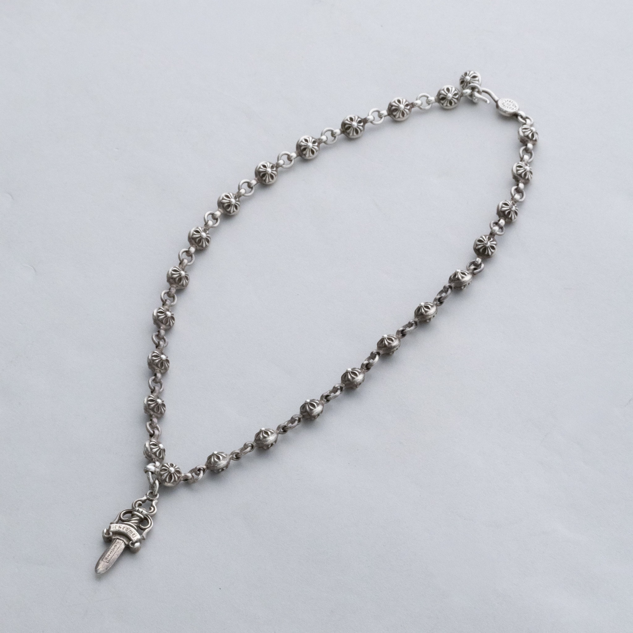 Chrome Hearts Dagger Crossball Chain Necklace "Silver"