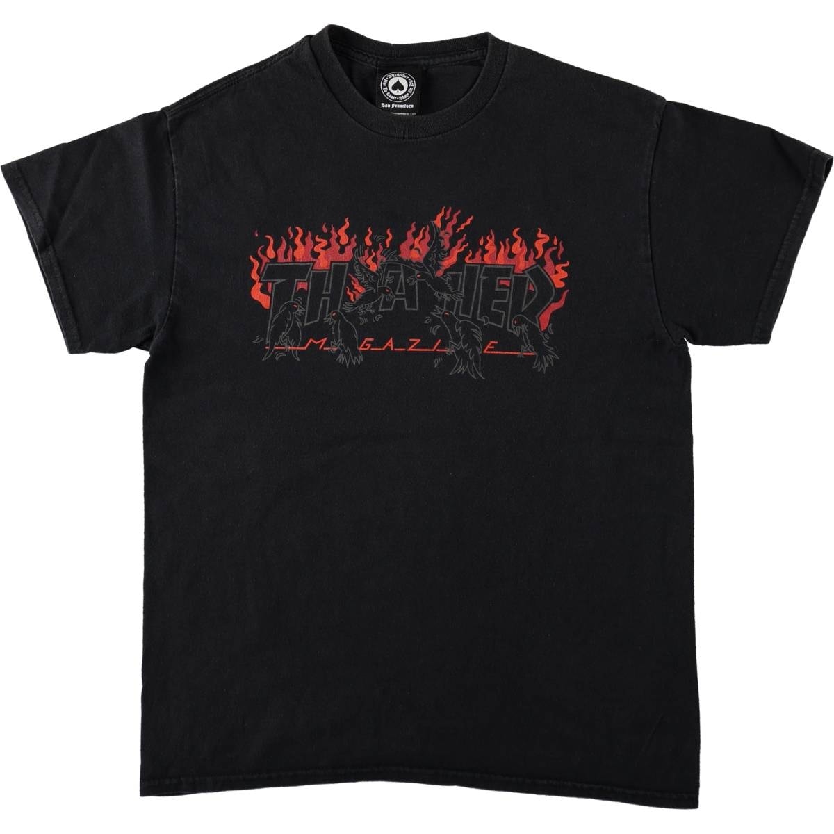 古着 スラッシャー THRASHER ファイヤーパターン サーフ スケートTシャツ メンズM相当/eaa666887