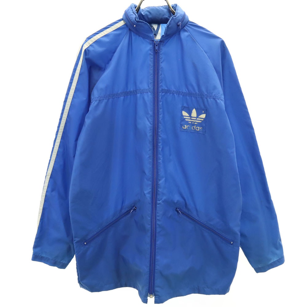 adidas アディダス 80s ヴィンテージ トレフォイルロゴ ウインドブレーカー M ブルー ジャケット