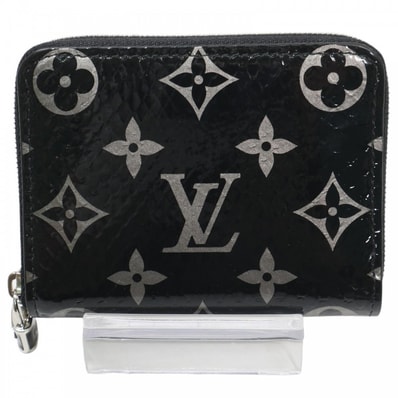 LOUIS VUITTON ルイヴィトン コインケース モノグラムエキゾチック ジッピーコインパース 小銭入れ ミニ財布 小物 N97059 パイソン ブラック 黒 シルバー金具 レディース 美品【中古品】