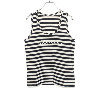モンクレール MONCLER タンクトップ 衣料品 トップス コットン レディース ホワイト系 / ネイビー系 【中古】