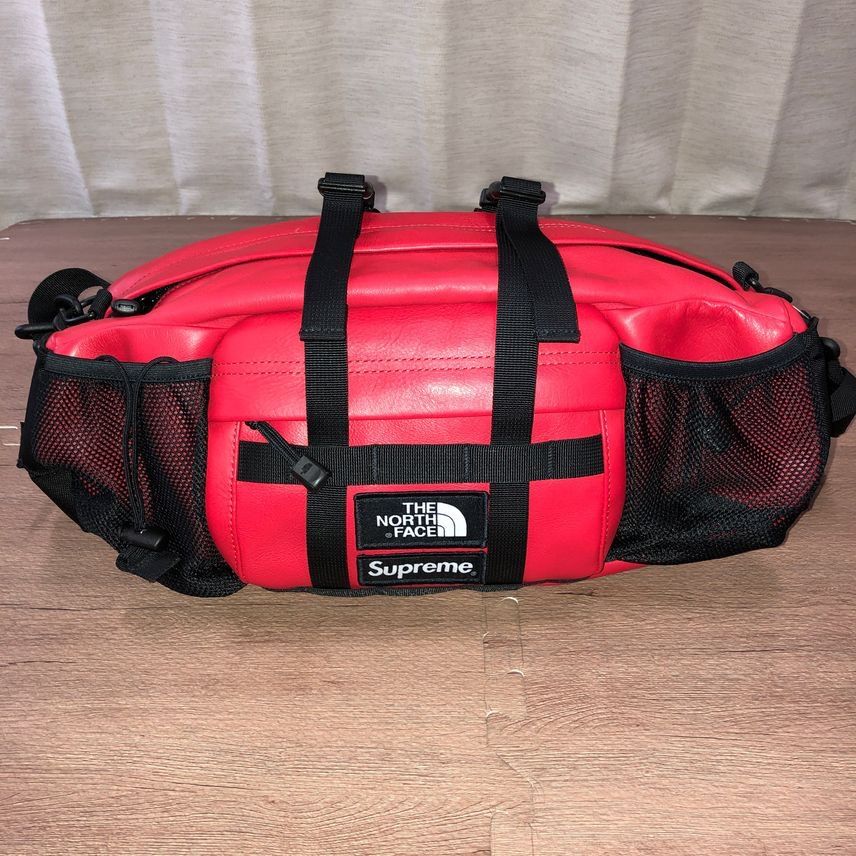 Supreme x The North Face Leather Mountain Waist Bag "Red"