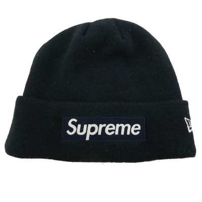 Supreme シュプリーム NEW ERA ニューエラ 16AW Box Logo Beanie ボックス ロゴ ビーニー ニットキャップ ネイビー系 不明【中古】