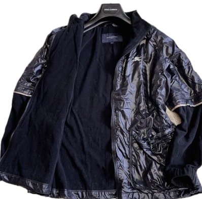 希少 BURBERRY 2way ホースロゴ 切り替え ナイロンジャケット 黒