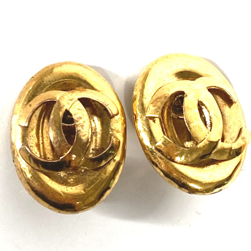 シャネル CHANEL CC ココマーク ヴィンテージ アクセサリー ラウンド イヤリング メタル ゴールド