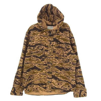 TENDERLOIN テンダーロイン T-WOOL BAMBOO PARKA SHT タイガーカモ バンブー パーカー ブラウン系 XS【中古】