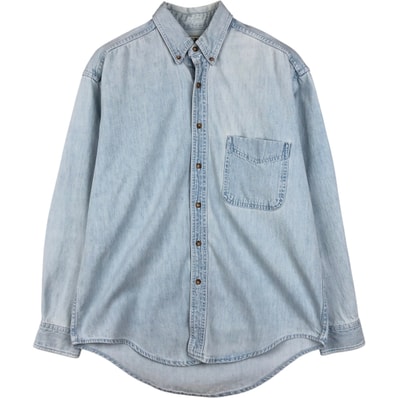 古着 ~90年代 エルエルビーン L.L.Bean 長袖 ボタンダウンデニムシャツ カナダ製 メンズM相当 ヴィンテージ/eaa646664
