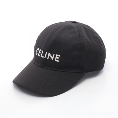セリーヌ CELINE ベースボール キャップ 帽子 ポリエステル / コットン メンズ レディース ブラック系 【中古】