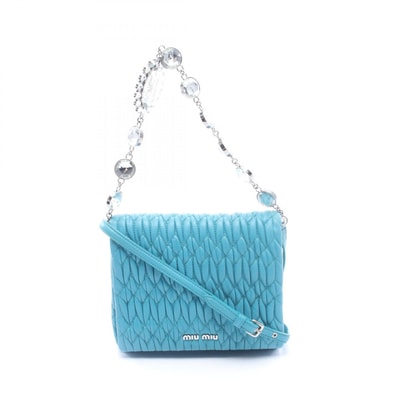 ミュウ ミュウ Miu Miu NAPPA CRISTAL 2WAY ハンドバッグ バッグ レザー レディース ブルー系 RT0530 【中古】