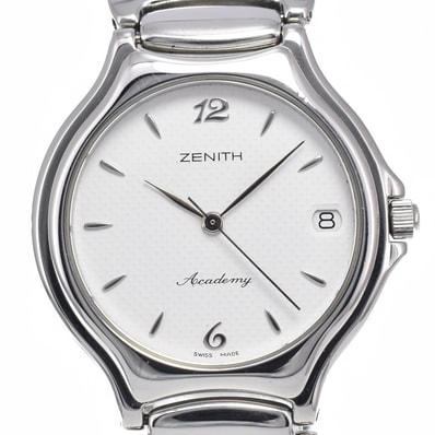 ゼニス ZENITH 02.6000.226 アカデミー デイト ホワイト クォーツ ユニセックス 良品 腕時計 L#148052