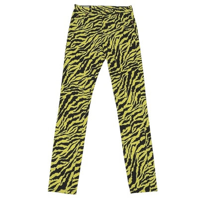 グッチ 新品同様 ゼブラプリント ストレート デニム ボトムス レディース イエロー 26 502797 26