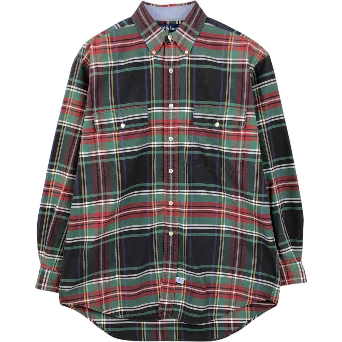 古着 ラルフローレン Ralph Lauren 長袖 ボタンダウン チェックシャツ メンズM相当/eaa635095