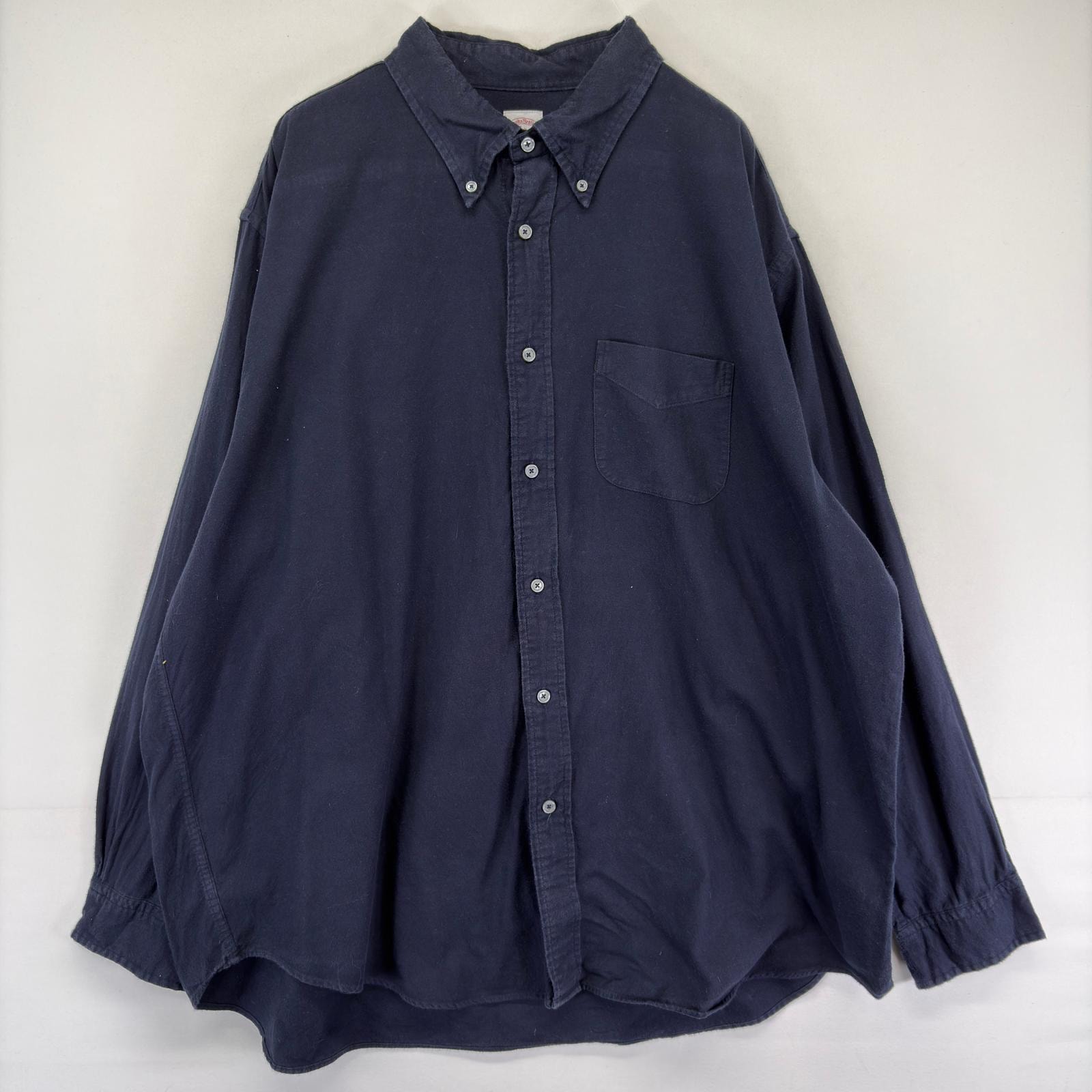 古着 ブルックスブラザーズ Brooks Brothers 長袖シャツ シャモア 大きいサイズ ボタンダウン 1818 2XL  ネイビー系 メンズ