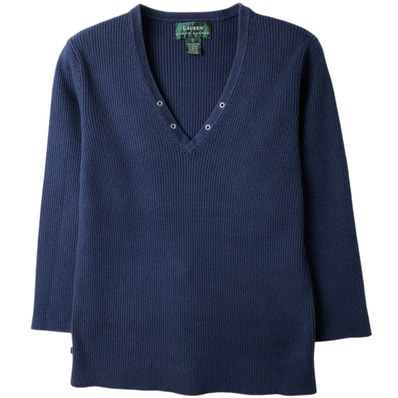 古着 ラルフローレン Ralph Lauren LAUREN ローレン リブ編み Vネック コットンニットセーター レディースS相当/eaa626282