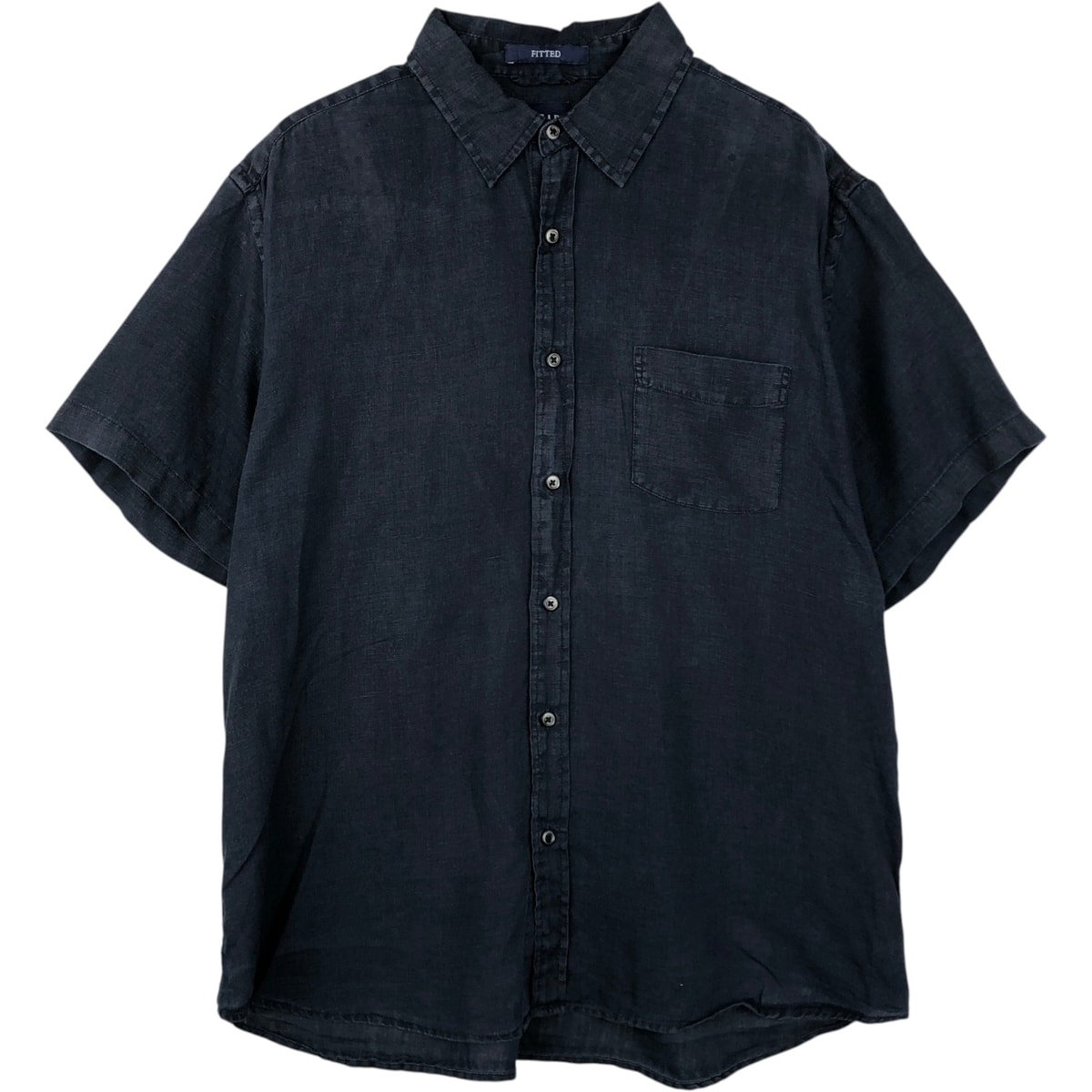 古着 ギャップ GAP FITTED 半袖 リネンシャツ メンズL相当/eaa641246