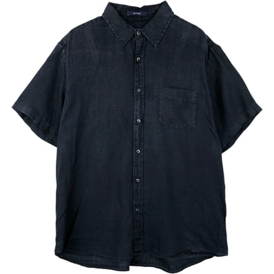 古着 ギャップ GAP FITTED 半袖 リネンシャツ メンズL相当/eaa641246
