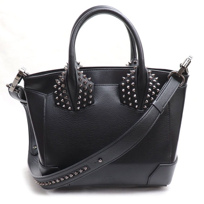 Christian Louboutin クリスチャンルブタン エロイーズ スモール スタッズ 2Wayショルダーバッグ ブラック 1165154 レディース【中古】