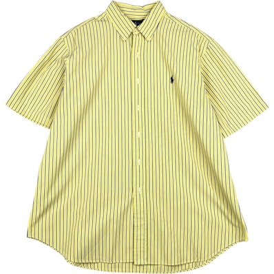 古着 ラルフローレン Ralph Lauren CLASSIC FIT 半袖 ボタンダウン ストライプシャツ メンズXL相当/eaa623648
