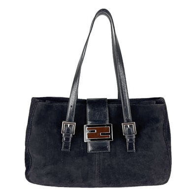 フェンディ FENDI ハンドバッグ スエード ブラック レディース【中古】 z8740