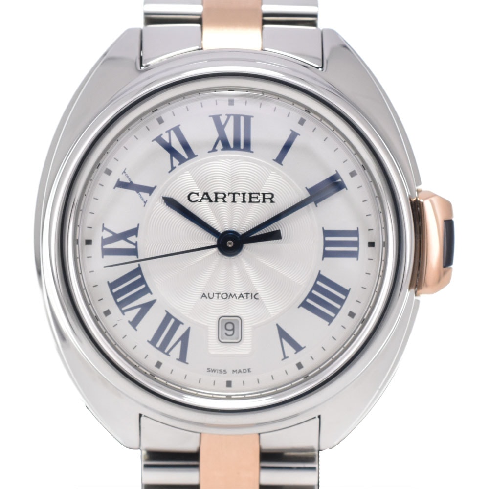 カルティエ CARTIER W2CL0004(3867) クレドゥ カルティエ デイト シルバー 自動巻き レディース 美品 腕時計 M#148309