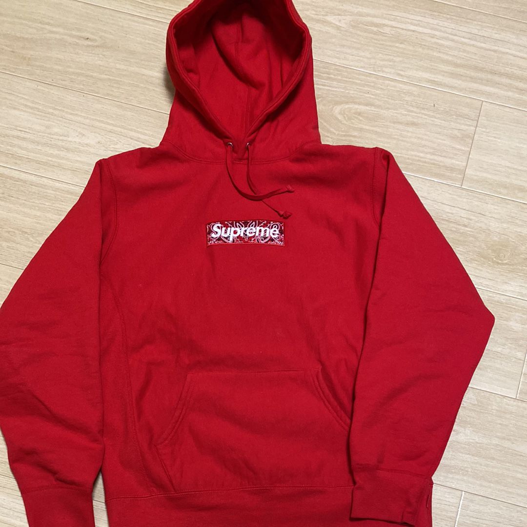 Supreme Bandana Box Logo Hooded Sweatshirt "Red"