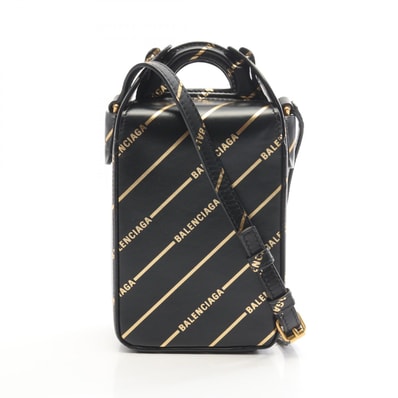 バレンシアガ BALENCIAGA ボックス 2WAY ショルダーバッグ バッグ レザー レディース ブラック系 / ゴールド系 643853 【中古】